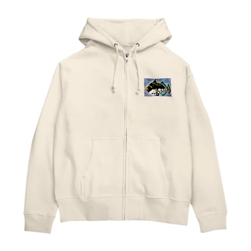 モンガラちゃん(背景あり) Zip Hoodie