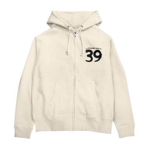 ワンポイント 39 Thank you A Zip Hoodie