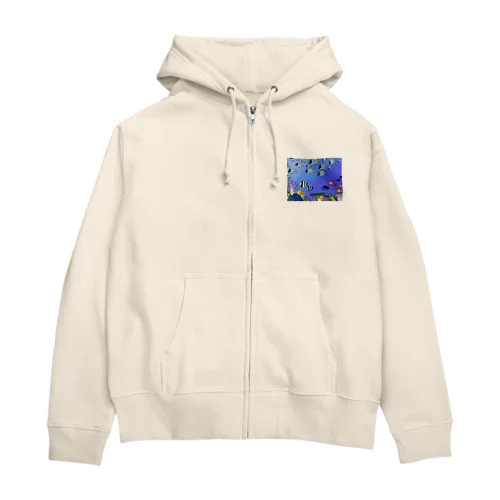 パウダーブルーが泳ぐ海 Zip Hoodie