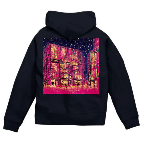 modern pink city Zip Hoodie