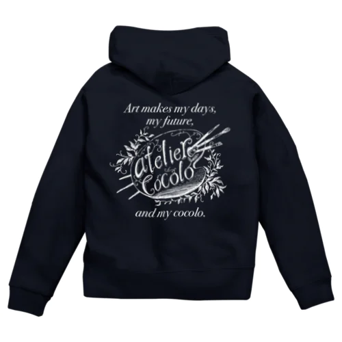 atelier cocolo 白文字 Zip Hoodie