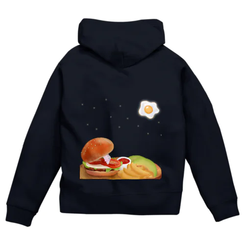 月見バーガー🍔 Zip Hoodie