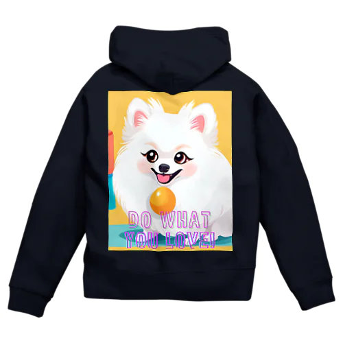 清楚系白ポメ　ポメ子 Zip Hoodie