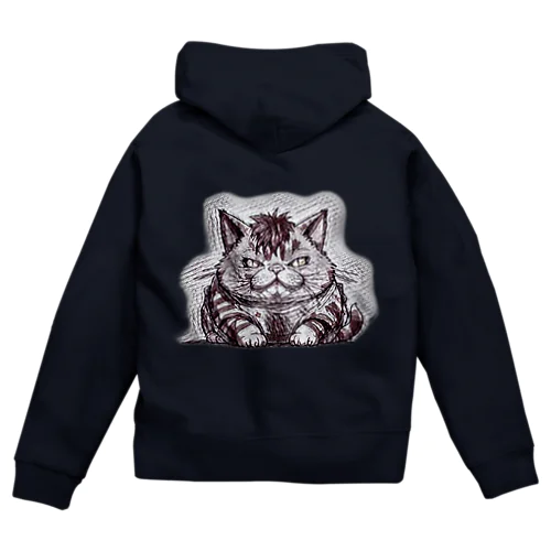 餌をくれBYふて猫 Zip Hoodie