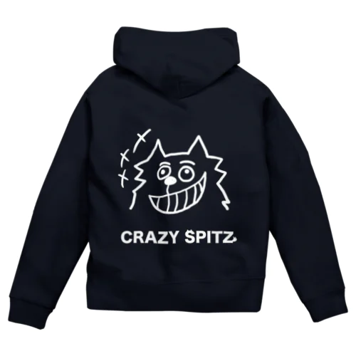 CRAZY SPITZ「HA HA HA」ver.white Zip Hoodie