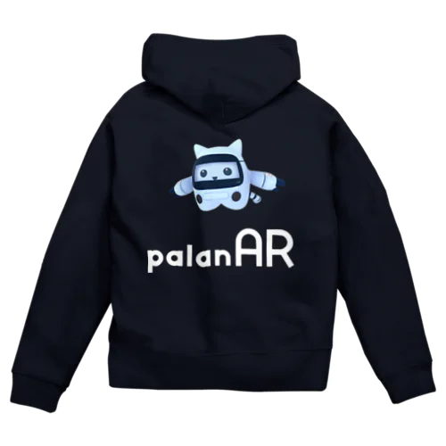 パラにゃる × palanAR ホワイトロゴ Zip Hoodie