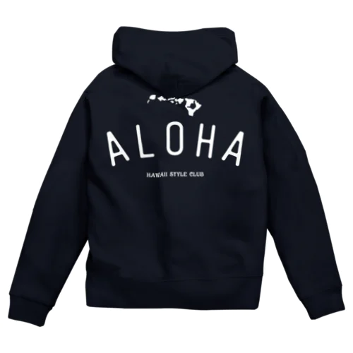 ALOHA ISLANDS  WHT LOGO ジップパーカー