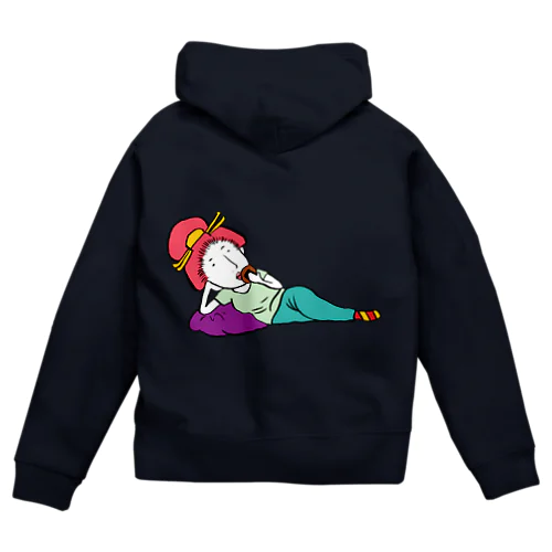 Laziness_2／濃色ジップパーカー Zip Hoodie