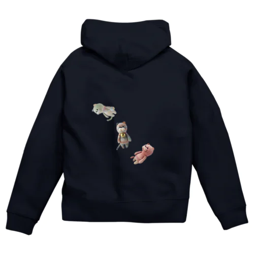 浮遊楽しむリエ猫たち Zip Hoodie