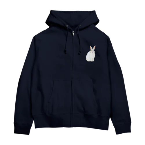 フワフワうさぎ（白） Zip Hoodie