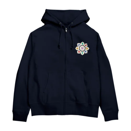 チベットの八吉祥（背景透過） Zip Hoodie