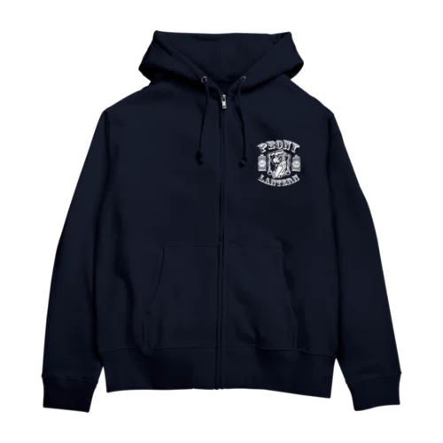 【白・表】ロゴ風 peony lantern【牡丹灯籠】  Zip Hoodie