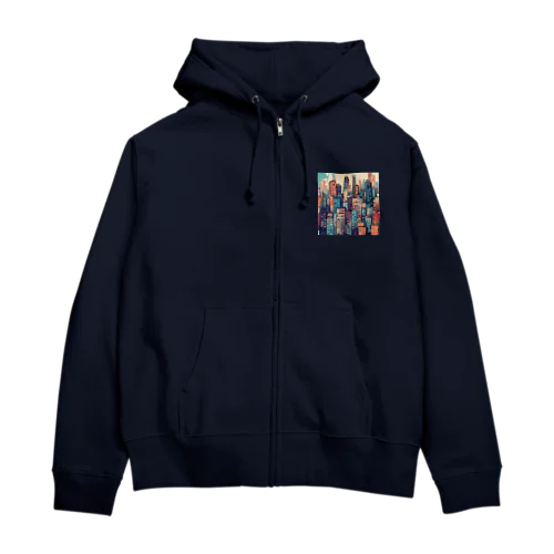 明るい街並み Zip Hoodie