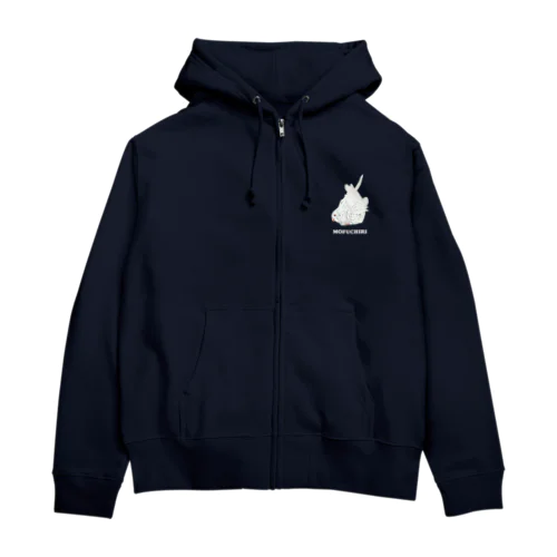【白文字】WFルチノー　もふちりオカメインコ（前面） Zip Hoodie