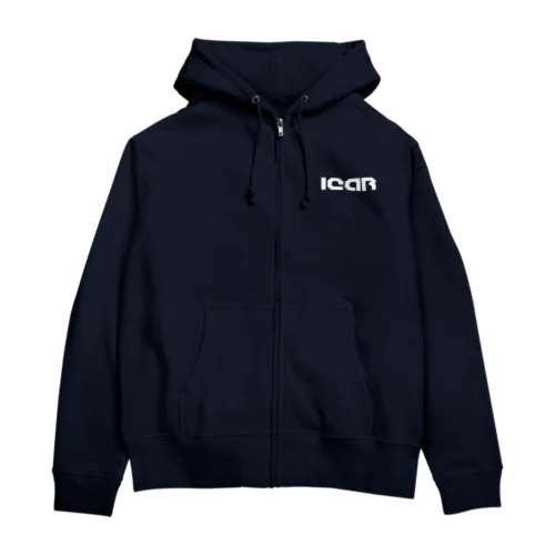 ICAR_white Zip Hoodie