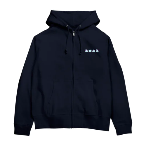 くまとゆにこblue Zip Hoodie