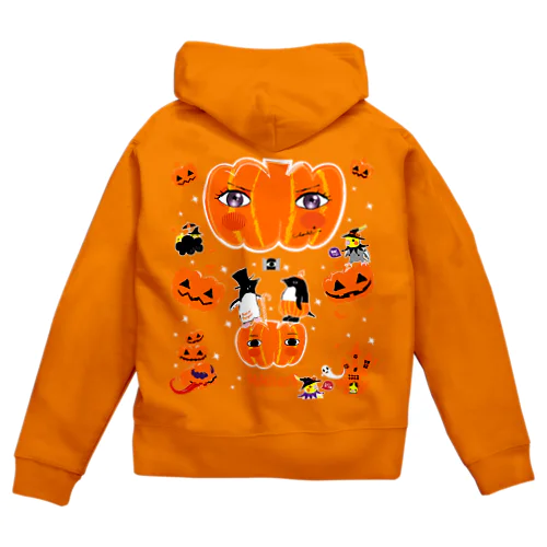 THE GREAT PUMPKIN カボチャ大王のお出まし アデリーペンギン オカメインコ Zip Hoodie