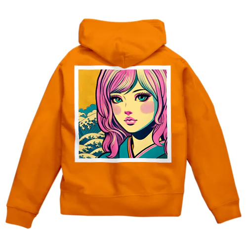 令和・浮世絵ギャル Zip Hoodie