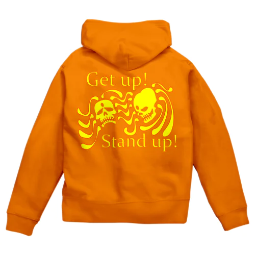 Get up! Stand up!（黄色） Zip Hoodie