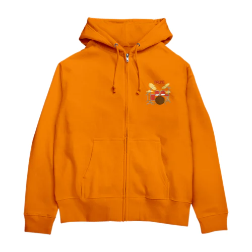 DRUMS bit BROWN Zip Hoodie