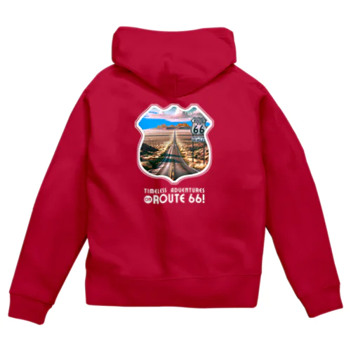 ROUTE66！時を超えた冒険をしよう！（濃色用） Zip Hoodie