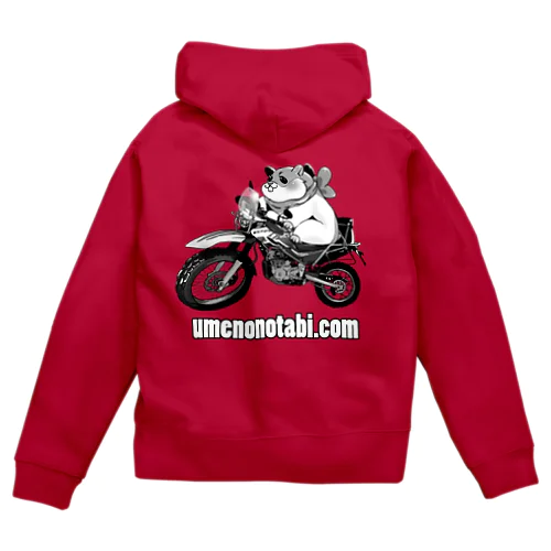 背中バイクハムスタ Zip Hoodie