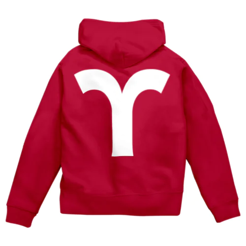 Υユプシロン・ギリシャ文字（白） Zip Hoodie