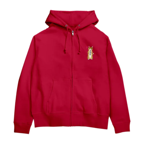 リコーダーを吹く猫 Zip Hoodie