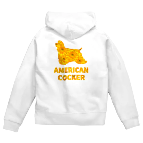 アメリカンコッカースパニエル　ガーベラ Zip Hoodie