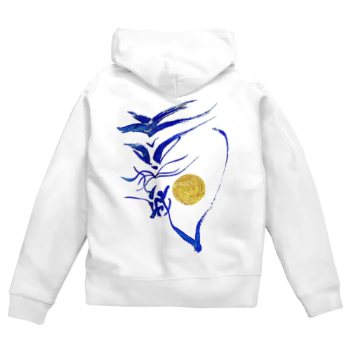 Blue Doragon in Futamata Zip Hoodie