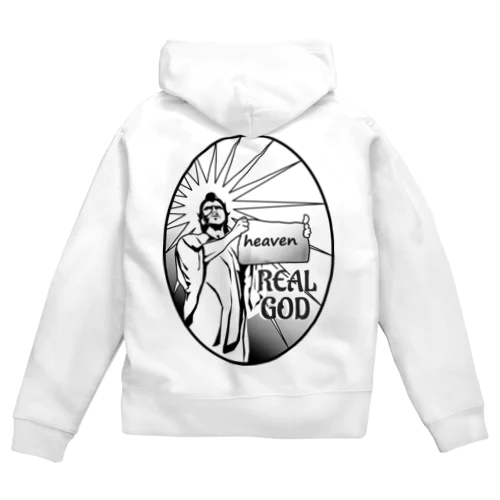 REAL GOD2H.T.(黒文字) Zip Hoodie