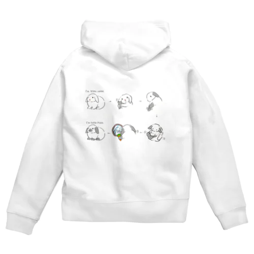 白うさぎからセーブルポイントに変身！ Zip Hoodie