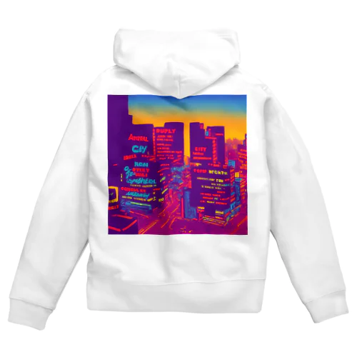 Building lights and sunset Zip Hoodie