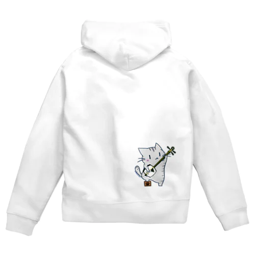 ひのもとにゃんこ® 津軽三味線にゃんこ Zip Hoodie