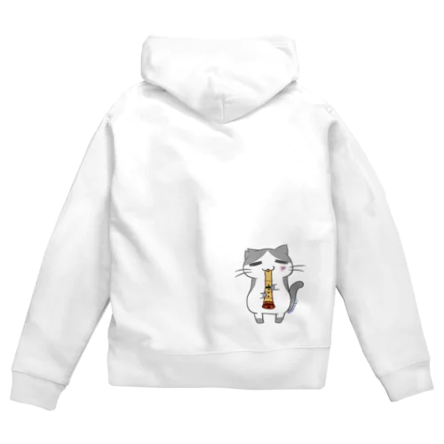 ひのもとにゃんこ®️ 尺八 / 雷蔵 Zip Hoodie