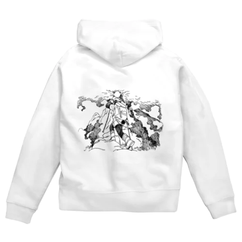 クマの山登り Zip Hoodie