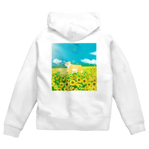 くぅちゃんとひまわり🌻 Zip Hoodie