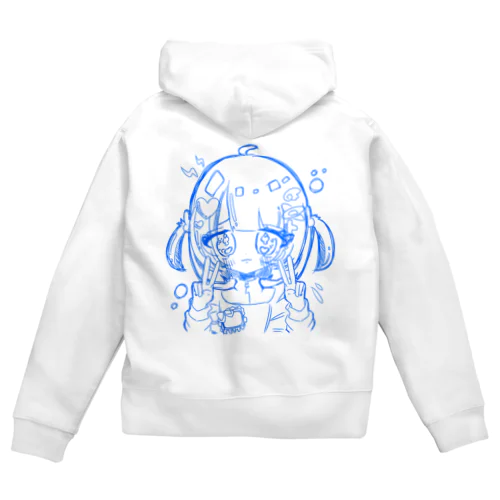 スーパー可愛い落書き Zip Hoodie