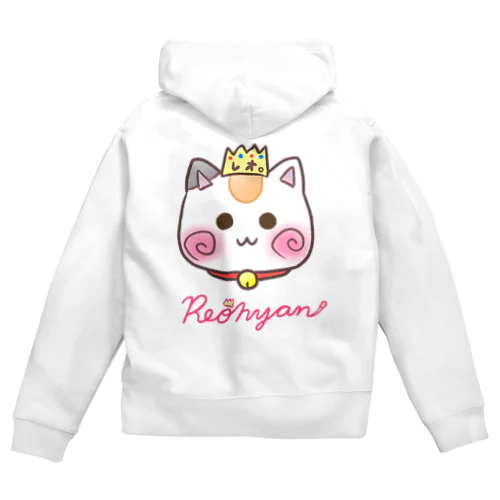 (ピンクロゴ)顔だけ☆れぉにゃん Zip Hoodie