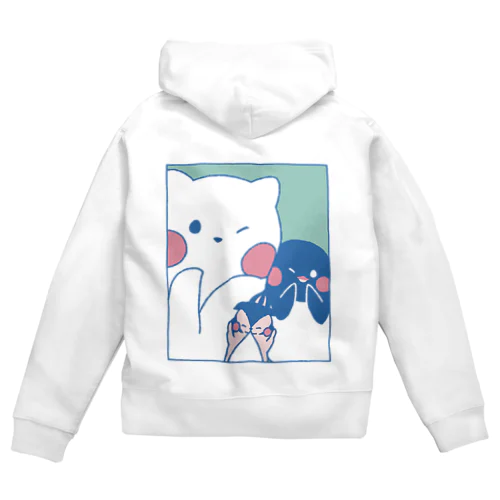 かわいいポーズのしろぎんしま Zip Hoodie