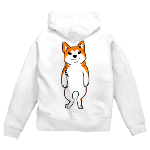 二足歩行と猫の可動域を手に入れた柴犬 Zip Hoodie