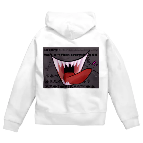 【背面】demon mouth Zip Hoodie