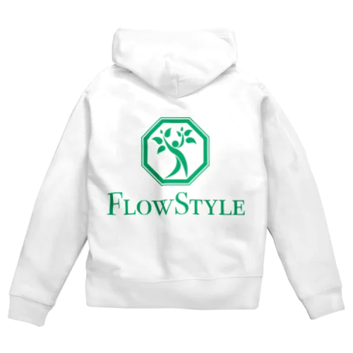 FlowStyle 縦ロゴ ジップパーカー