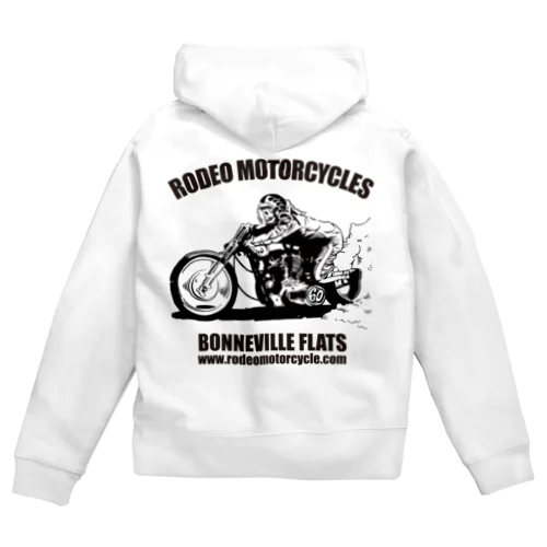 ロデオ モーターサイクルのオフィシャルグッズ (Bonneville Flats) Zip Hoodie