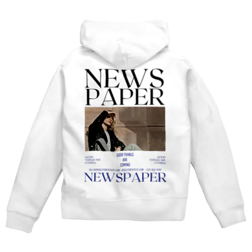 NEWS PAPER Zip Hoodie