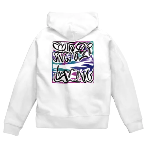 ロゴ　テキスト Zip Hoodie