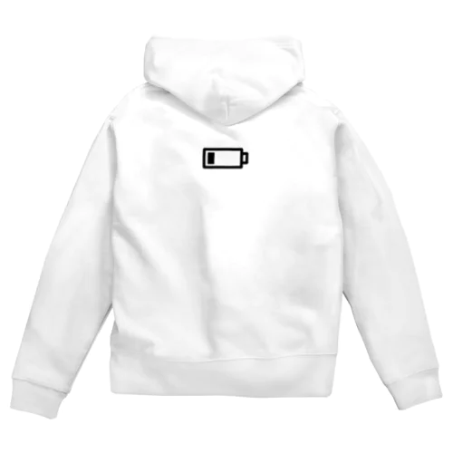 バッテリー切れそう Zip Hoodie