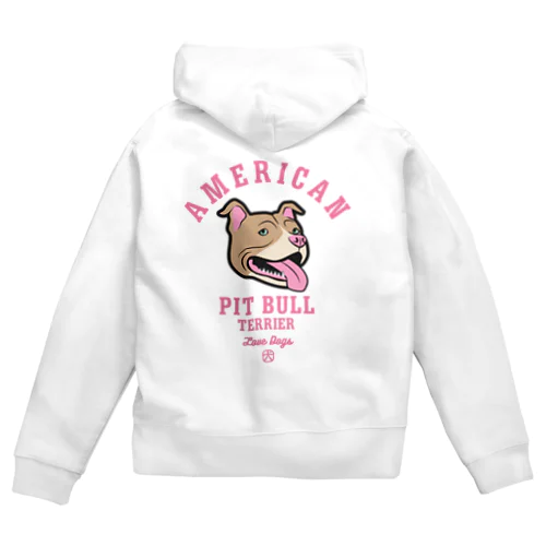 Love❤️Dogs（アメリカンピットブルテリア・赤鼻） Zip Hoodie