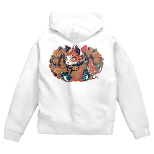 和柄猫 Zip Hoodie