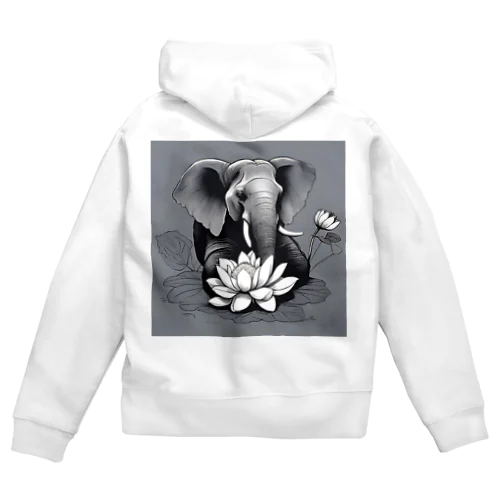 蓮の花と共に Zip Hoodie